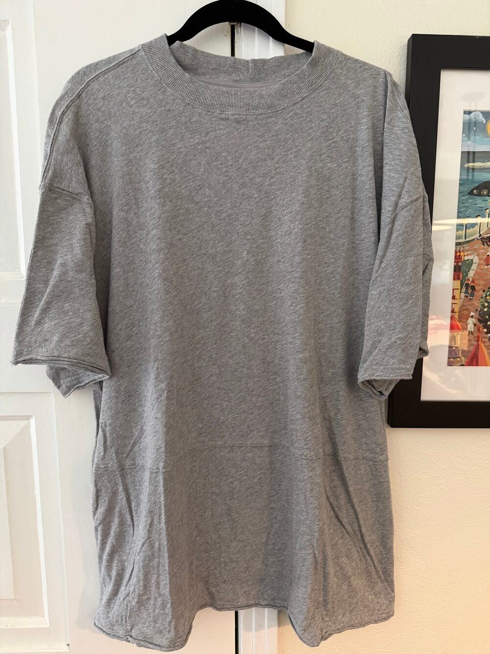 FP Movement heather gray oversized tunic length tee with hidden pockets size S